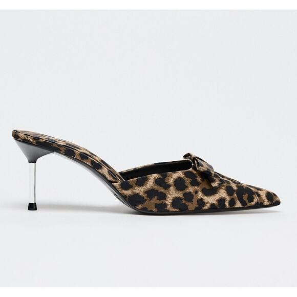 ZARA Leopard Print Heeled Shoes NWT - Picture 16 of 16
